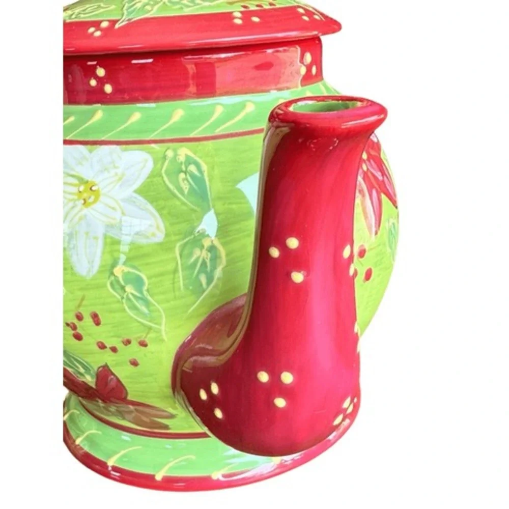 Holly Christmas 3 Pc Tea Set Romancing Provence Collections 2008 Creamer & Sugar